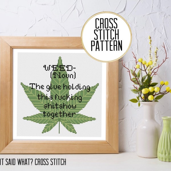 Weed Cross Stitch Etsy