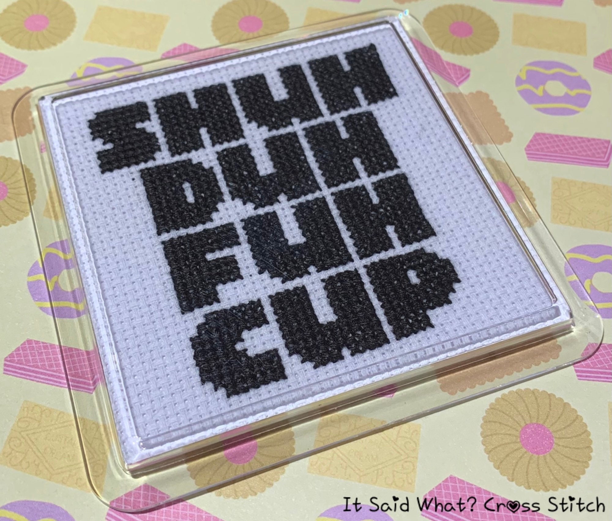 Rude Counted Cross Stitch Coaster Kit Etsy UK