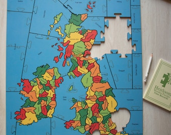 British Isles Counties and Sea Areas Puzzle - Heirloom Puzzles - Wooden Jigsaw Puzzle