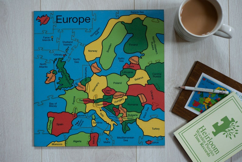 Countries of Europe Jigsaw Puzzle Heirloom Puzzles Wooden Jigsaw Puzzle image 3