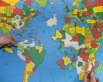 Map of the World wooden Jigsaw Puzzle - Heirloom Puzzles
