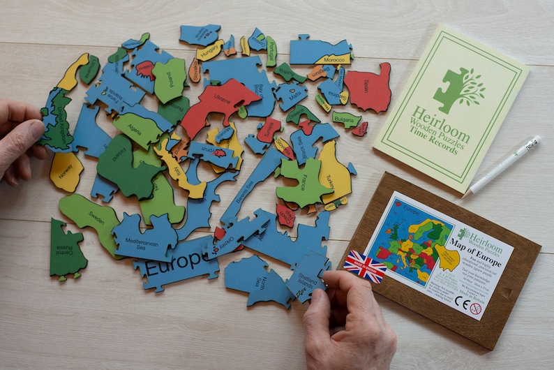 Countries of Europe Jigsaw Puzzle Heirloom Puzzles Wooden Jigsaw Puzzle