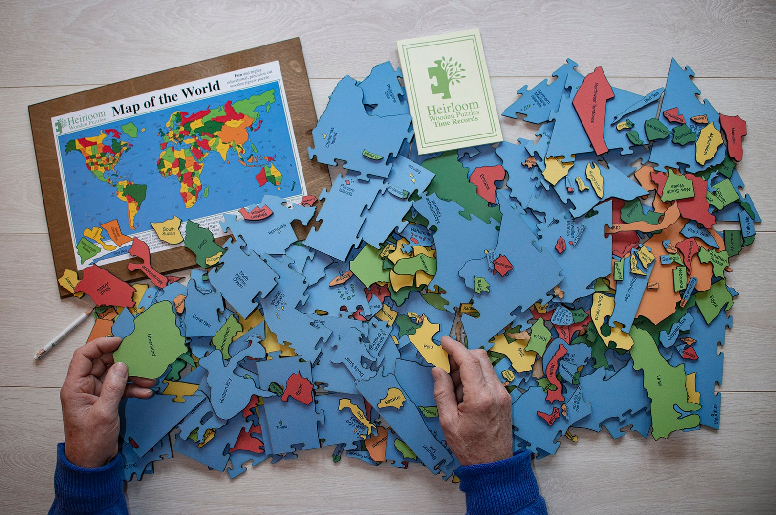 Map of the World Wooden Jigsaw Puzzle Heirloom Puzzles Etsy