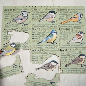 British Tits Wooden Jigsaw Puzzle - Heirloom Puzzles image 1