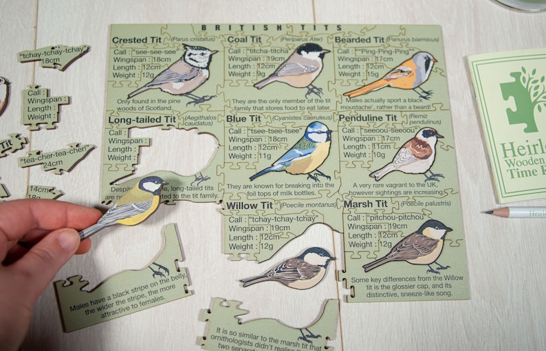 British Tits Wooden Jigsaw Puzzle - Heirloom Puzzles image 1