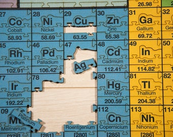 La tabla periódica de elementos rompecabezas de madera Rompecabezas de la  herencia
