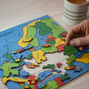 Countries of Europe Jigsaw Puzzle Heirloom Puzzles Wooden Jigsaw Puzzle image 1