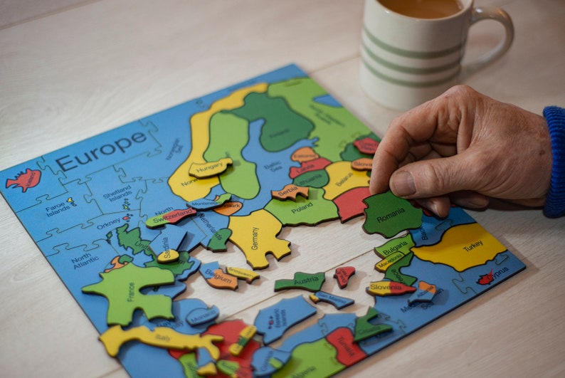 Countries of Europe Jigsaw Puzzle Heirloom Puzzles Wooden Jigsaw Puzzle image 1