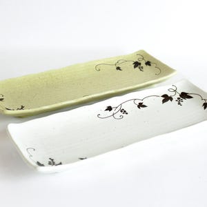 Sushitallrik, 25 cm, keramisk tallrik, japansk tallrik, keramisk skål, rektangulär tallrik, druvmönster