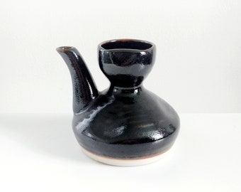 11.8oz, 350ml, Sake Bottle, Japanese Pot, Ceramic Sake Bottle, Black