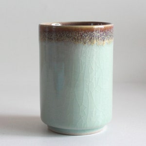 Duty included for US | 10.8oz, 320ml, Celadon Mug, Mug no Handle, Tall mug, Ceramic Mug, Handamde Mug, Jade Color
