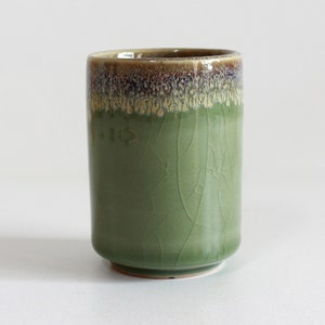 Duty included for US | 4.9oz, 145ml, Tea Cup, Ceramic Tea Cup, Small mug, Handamde Tea Cup, Emerald, Crack Tile