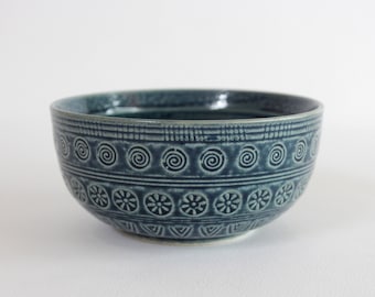 10oz, 320ml, Japanese Bowl, Soup Bowl, Rice Bowl, Ceramic Bowl, Prussian and Texture Decor