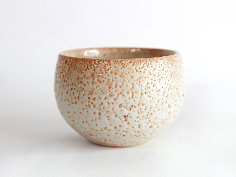 White-Orange with Painted Shino Ware Ceramic Tea Cup Tea Cup Shino Cup 180ml 6oz Chawan Japanese Tea Cup