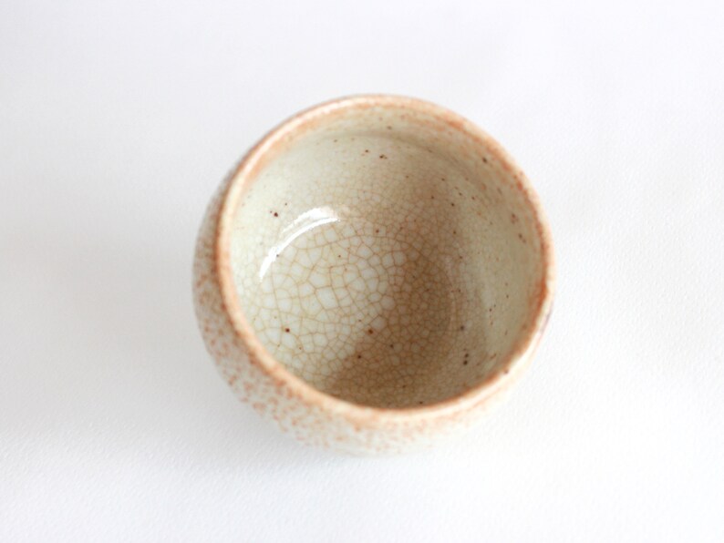 White-Orange with Painted Shino Ware Ceramic Tea Cup Tea Cup Shino Cup 180ml 6oz Chawan Japanese Tea Cup