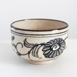 6,8 oz, 200 ml, Chawan, xícara de chá japonesa, xícara de cerâmica feita à mão, xícara de chá, Chawan antigo, branco com pintura de flores