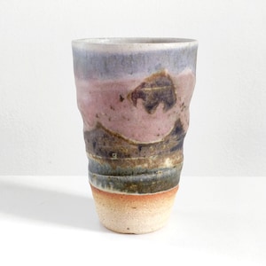 Duty included for US | 5.2&quot;, Japanese Vase, Ceramic Vase, Ceramic Mug, Ceramic Planter, Landscape Painting