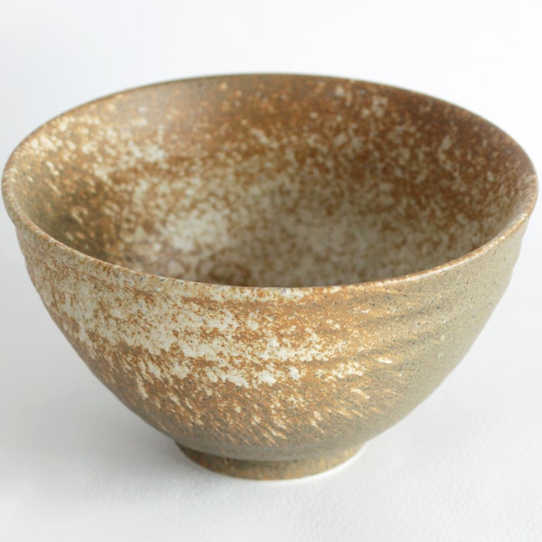 Bowl, 13.5oz, 400ml, Japanese Bowl, Ceramic Bowl, Rice Bowl, Soup Bowl,  Matte Custard with Splashing