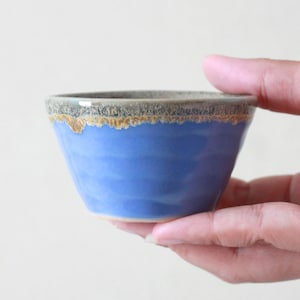 Keramik Dipschale: Handgemachte Blau Glasierte Tasse (75ml)