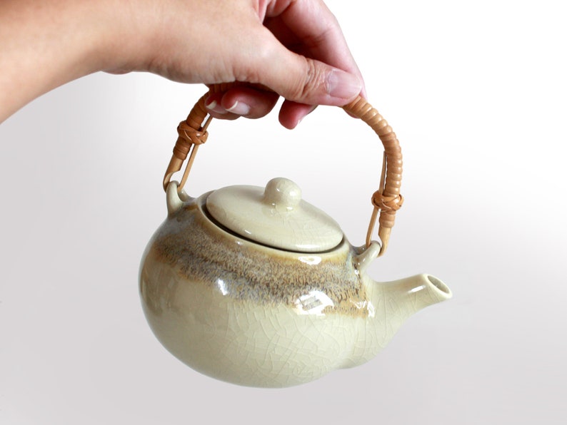 13.5oz 400ml Ceramic Teapot Wooden Handle Handmade Ceramic Etsy