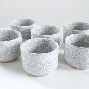 3.7oz, 110ml, Espresso Cup, Tea Cup, Sake Cup, Ceramic Cup, White with Tiles Painting | New Thai