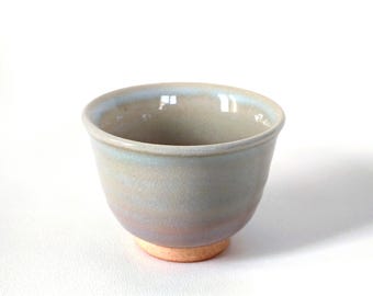 3.7oz, 110ml, Guinomi, Handmade Japanese Ceramic Tea Cup, Pastel, Curving Lip, CP05