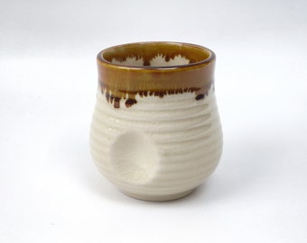 10oz, 300ml, Tea cup, Chubby Design, Handmade Ceramic Cup, Celadon Cup, Coffee Cup, Ceramic Tea Cup, Brown Melted, #L