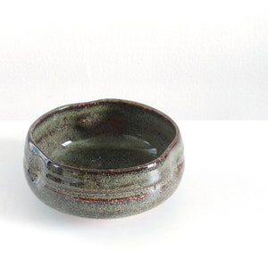 Flat Bowl, 4, 11.2oz, 330ml, Japanese Bowl, Ceramic Bowl, Antique Bowl, Handmade Bowl, Green image 7