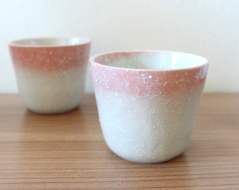 5oz, 150ml, Ceramic cup, Small Cup, Small Tea cup, Tea cup, White with Pink