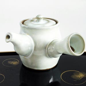 Yokode Kyusu, 15,2 oz, 450 ml, théière à poignée latérale, théière Kyusu, théière en céramique, théière japonaise, blanc