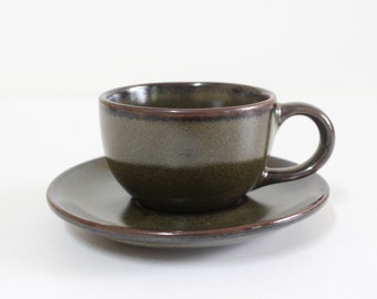 2.7oz, 80ml, Espresso Cup with Saucer, Coffee Cup with Saucer, Espresso Cup, Coffee Cup, Dark Olive Green