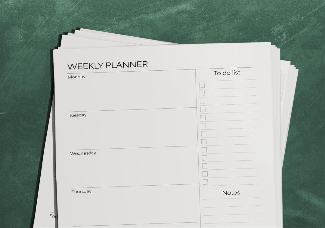 Minimal Weekly Planner - Printable PDF - Simple Weekly Agenda for ...