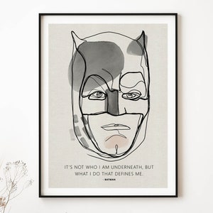 Dark Knight Kid Deco Superhero - Minimalist Poster | Fantasy Art Print | Quote poster | Geeky Home Decor | Gift for Sci-Fi Lovers| Film Buff