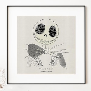 Spooky Skeleton Pumpkin King Minimalist Poster | Fantasy Art Print | Quote poster | Geeky Home Decor | Gift for Sci-Fi Lovers| Film Buff