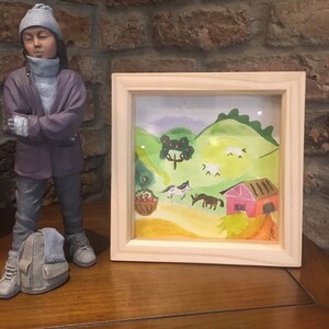 Framed 19x19 Watercolour - The family farm