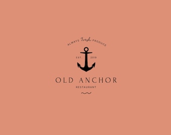 May include: A black and white logo with an anchor and the text "Old Anchor Restaurant" with the tagline "Always Fresh Produce Est. 2019".