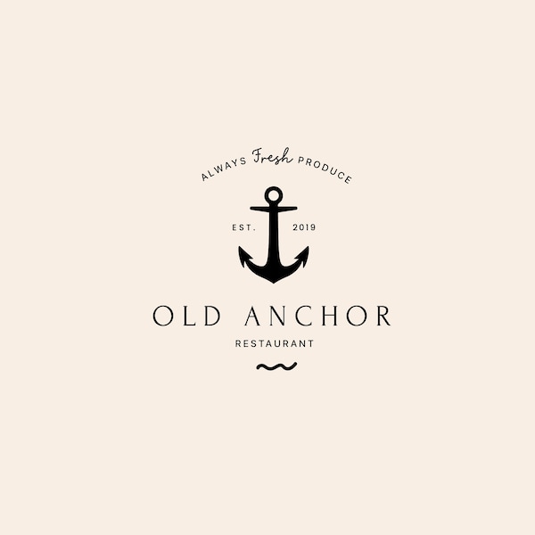 Premade Logo, Stamp logo, Anchor Logo, Seaside Logo, Ship Logo, Ocean Logo, Fish Logo, Sea Logo, Nautical logo, Harbour Logo, Seagull Logo