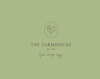 Logotipo prediseñado, logotipo floral, logotipo de granja, logotipo orgánico, logotipo de granero, logotipo de pollo, logotipo de pájaro, logotipo dibujado a mano, logotipo floral, logotipo de animal, logotipo de granja