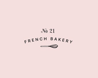 Premade Logo, Logo Design, Premade Logo Template, Rolling Pin Logo, Bakery Logo, Cake Logo, Cafe Logo, Pie Logo, Bread Logo, Feminine Logo