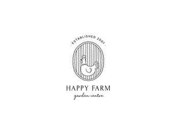 Logotipo prediseñado, logotipo de animal, logotipo floral, logotipo de granja, logotipo orgánico, logotipo minimalista, logotipo de pollo, logotipo de huevos, logotipo dibujado a mano, logotipo de pájaro