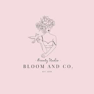 Premade Logo,Logo Template, Beauty Salon Logo, Vintage Logo, Vintage Illustration Logo, Woman Face Logo, Boutique Logo, Hair Salon Logo