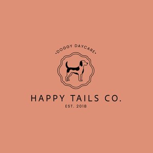 Premade Logo, Sausage Dog Logo, Floral Logo,Vet Logo, Party Logo, Small Business Logo, Pet Logo Branding, Doggie Logo, Dog Logo, Animal Logo