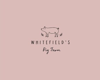 Vorgefertigtes Logo, Stempellogo, Briefpapier Design, Bauernhof Logo, Bio Logo, Minimalistisches Logo, Schwein Logo, Farm Logo, Fleisch Logo, Stall Logo, Homestead