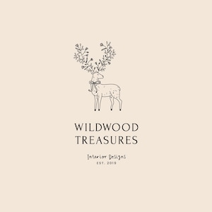 Premade Logo, Deer Logo, Moose Logo, Logo Template,Toy Shop Logo, Antique Logo,Bear Logo,Small Business,Hare Logo, Rabbit logo,Forest Logo