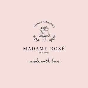 Premade Logo, Stamp logo, Logo Design, Premade Logo Template, Branding, Flower Logo, Cake Logo, Brand Design, Bakery Logo, Cafe Logo