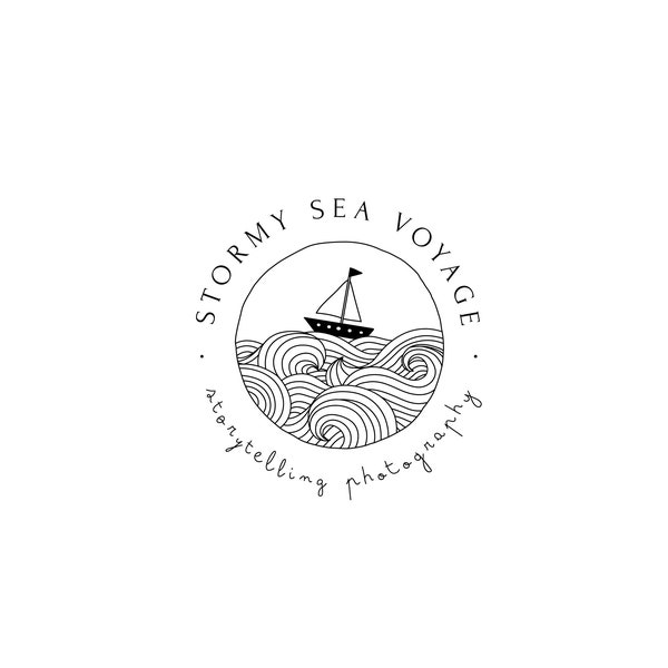 Premade Logo, Stamp logo, Stationery Design, Seaside Logo, Ship Logo, Minimalist Logo, Fish Logo, Sea Logo, Nautical Logo, Harbour Logo