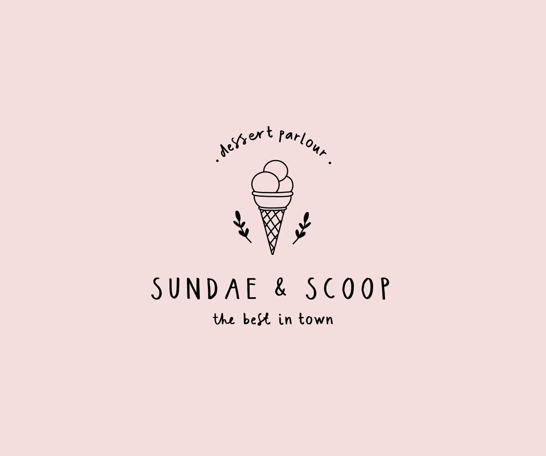 Premade Logo, Muffin Logo, Cake Logo, Branding, Ice Cream Logo,brand