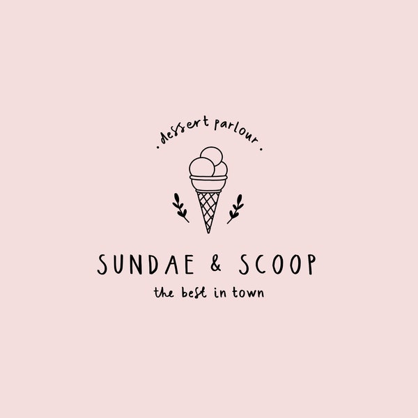 Premade Logo, Muffin Logo, Cake Logo, Branding, Ice Cream Logo,Brand Design, Cafe Logo,Ice Cream Parlour,Dessert Logo, Cupcake Logo,Pie Logo