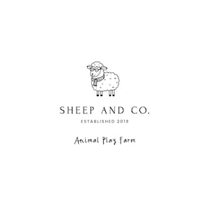 Premade Logo, Animal logo, Farm Logo, Sheep Logo, Lamb Logo, Hand drawn logo, Vintage Logo, Barn Animals, Wool Logo, Fish Logo, Glasses Logo