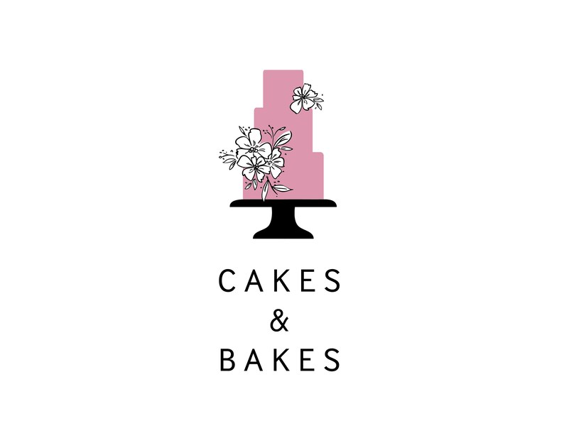 pastel pink bakery and cakes nice logo design for... Premade Logo Stamp logo Logo DesignLogo Template Branding | Etsy
